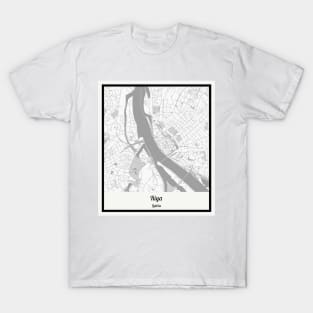 Map of Riga - Latvia T-Shirt